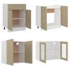 vidaXL Комплект кухненски шкафове от 4 части, дъб сонома, ПДЧ