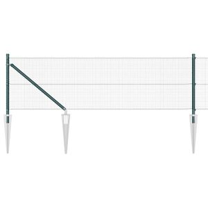 vidaXL Заварена мрежа с шипове 10 x 0,5 m PVC покрита стомана Зелено