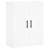 vidaXL Висок шкаф, бял, 69,5x34x180 см, инженерно дърво