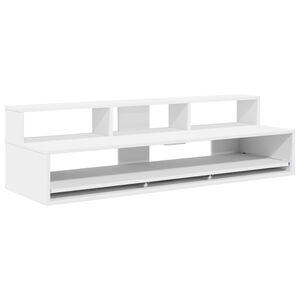 vidaXL Студио бюро Бяло 130 x 42,5 x 36 см Инженерна дървесина