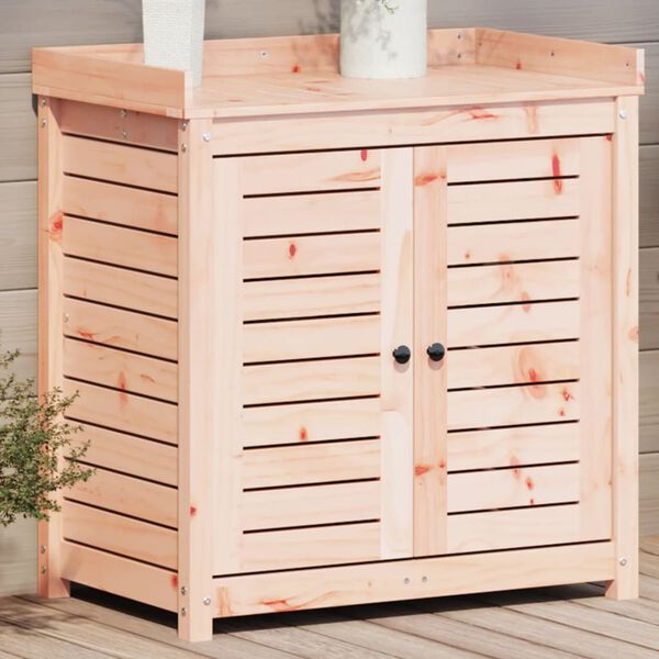 vidaXL Маса за разсаждане с рафтове, 82,5x50x86,5 см, дугласки масив