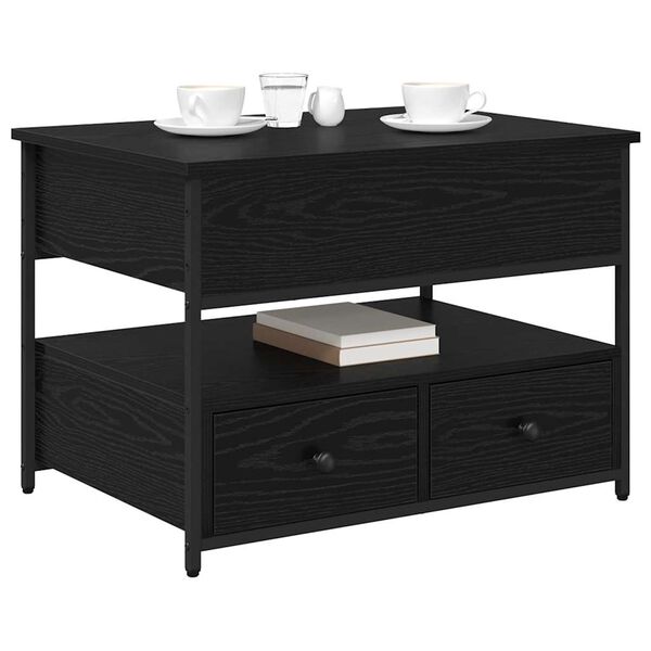 vidaXL Масичка за кафе Черния дъб 70 x 50 x 54.5 см Инженерно дърво