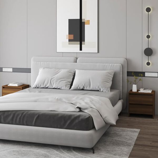 vidaXL Нощни шкафчета 2 бр кафяв дъб 45x34,5x44,5 см инженерно дърво