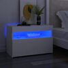vidaXL Нощни шкафчета с LED, 2 бр, бели, 60x35x40 см, инженерно дърво