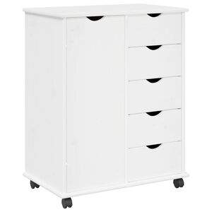 vidaXL Плъзгащ кабинет 63,5 x 39 x 79 см Солиден бор Бяло