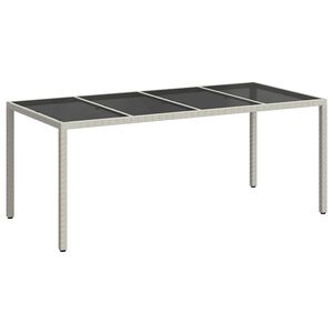 vidaXL Градинска маса Бяло 190 x 90 x 75 cm полиратан
