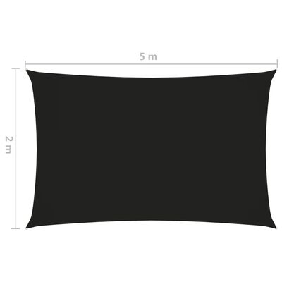 vidaXL Платно-сенник, Оксфорд текстил, правоъгълно, 2x5 м, черно