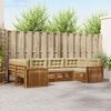 vidaXL Комплекти дивани 6 pcs Натурален и Бежов Солидно акациево дърво