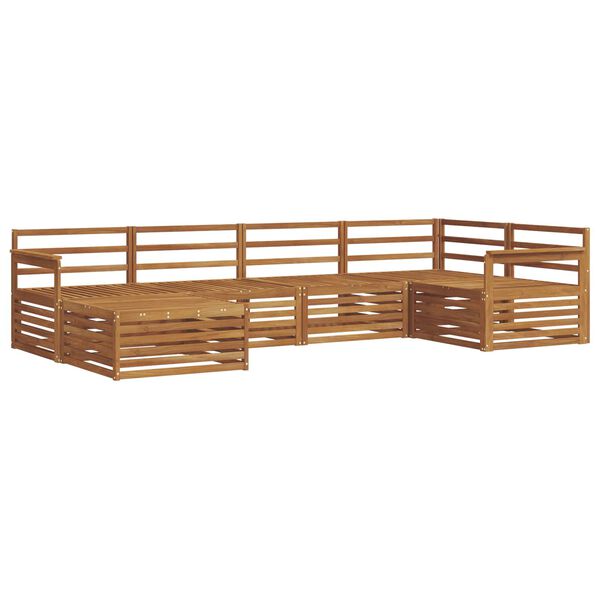 vidaXL Комплект дивани за открито 6 pcs Естествен