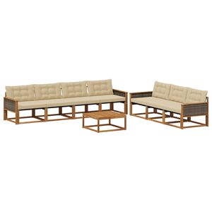 vidaXL Комплект дивани за открито 8 pcs Натурален и Бежов