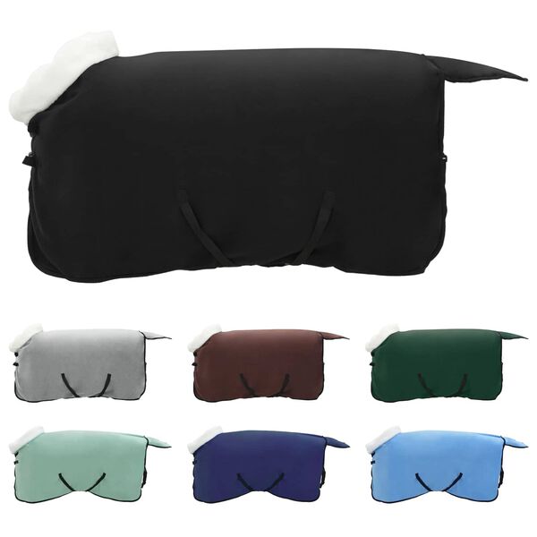 vidaXL Конско одеяло Черно 95 cm Полар флийс