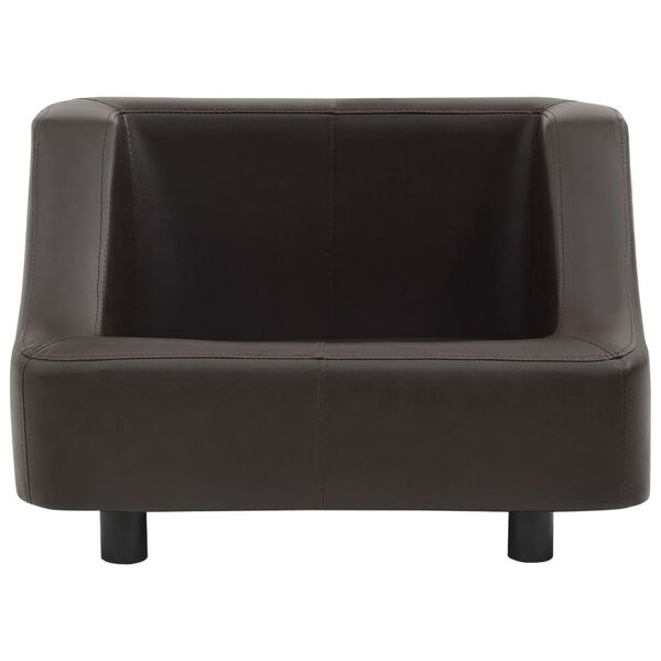 vidaXL Кучешки диван, кафяв, 67x52x40 см, изкуствена кожа