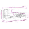 vidaXL Градински лаундж комплект с възглавници, 3 части, дърво масив