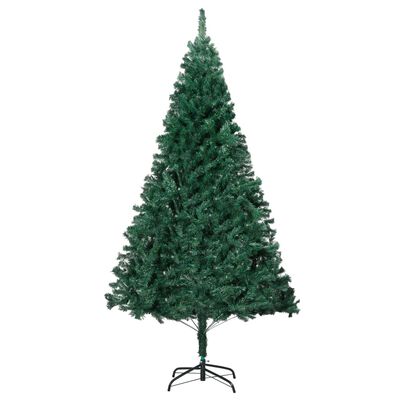 vidaXL Изкуствена осветена коледна елха с гъсти клонки зелена 150 см