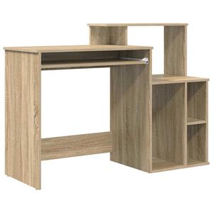 vidaXL Бюро Сонома дъб 120,5 x 44 x 88,5 см Инженерна дървесина