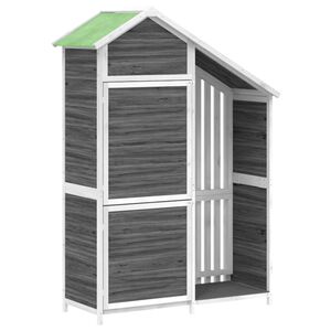 vidaXL Градинска барака за инструменти сива 120x53,5x170 см бор масив