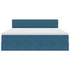 vidaXL Легло с място за съхранение Тъмен син 180 x 200 cm Кадифе