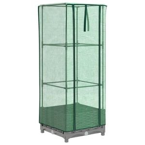 vidaXL Повдигнато легло с оранжерия калъф, ратанов вид, 40x40x123 см