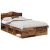 vidaXL Рамка за легло Старо дърво 135 x 190 cm Солидно борово дърво