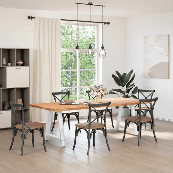 vidaXL Крака за трапезарна маса, А-образни, 2 бр., бели, 80x(72-73) см, стомана