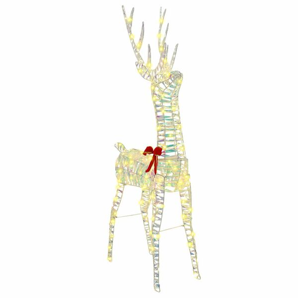 vidaXL 3D елен с 140 LED светодиода Топло бяло 128 см PET