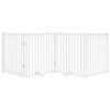 vidaXL Сгъваема преграда за кучета с врата 4 панела 320 см Масивна ела