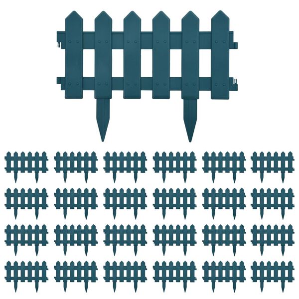 vidaXL Кантове за тревни площи, 25 бр, зелени, 10 м, PP