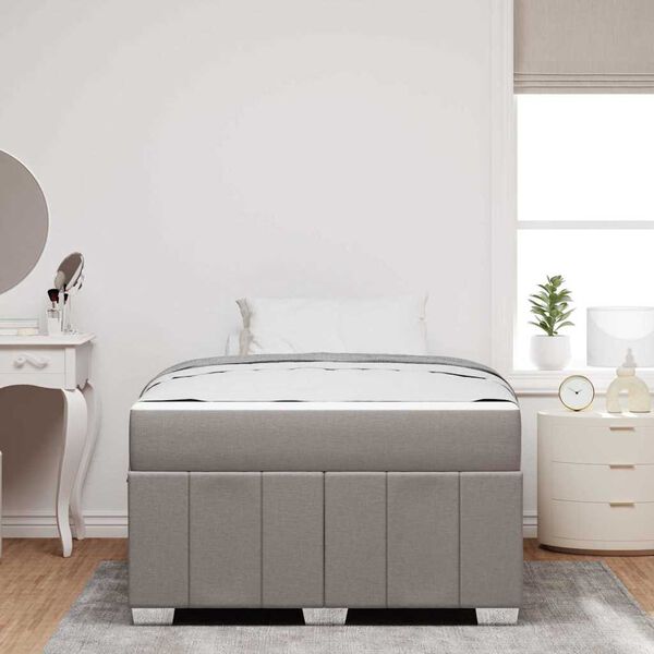 vidaXL Рамка за легло с матрак Таупе 120 x 200 cm текстил