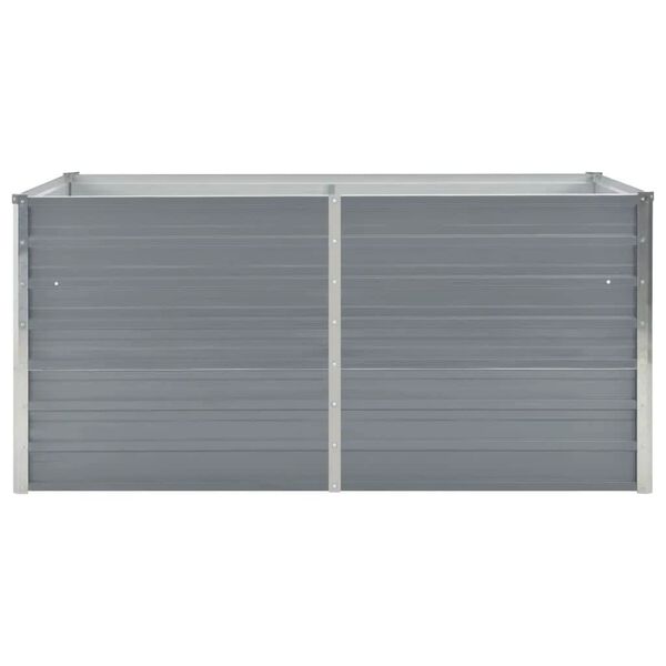 vidaXL Повдигната леха, 160x80x45 см, поцинкована стомана, сива