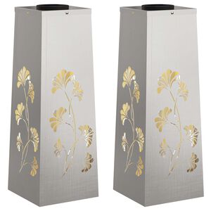 vidaXL Соларна LED светлина за пътека 2 бр. Топло бяло 18 x 18 x 50 см