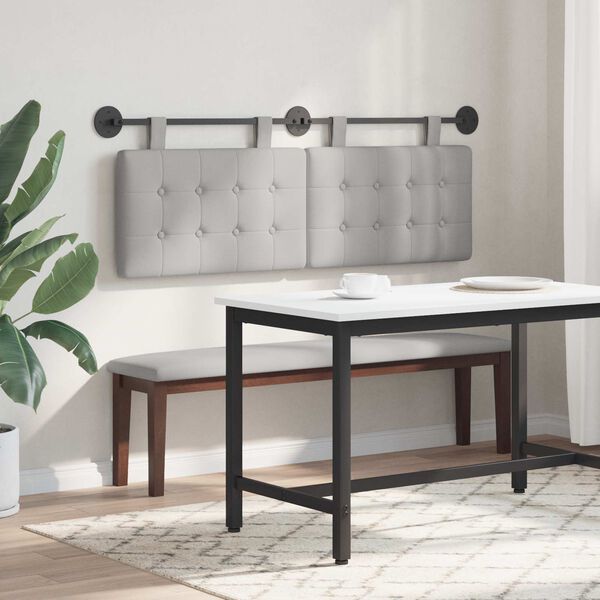 vidaXL Висяща табла Облачно сиво 150 x 55 x 5 см текстил