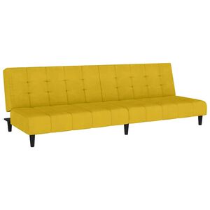 vidaXL 2-местно разтегателно канапе, жълто, кадифе