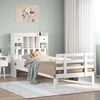 vidaXL Легло с рафтове за книги, без матрак, бял, 90x190 см, бор масив