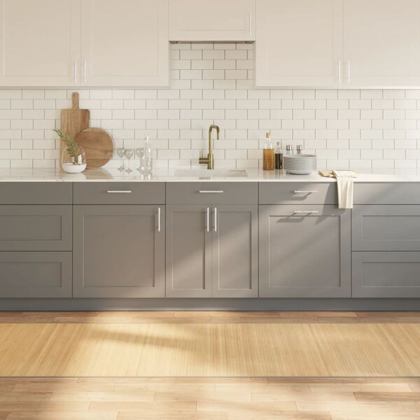 vidaXL Килим, правоъгълен, светъл натурален, 80x400 см, бамбук