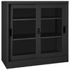 vidaXL Шкаф с плъзгаща врата, антрацит, 90x40x90 см, стомана