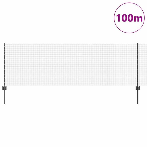 vidaXL Ограда с пост Сив 0,8 x 100 м Стомана и PVC