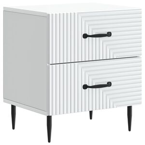 vidaXL Нощен шкаф Бяло 43 x 34,5 x 47,5 см Инженерна дървесина