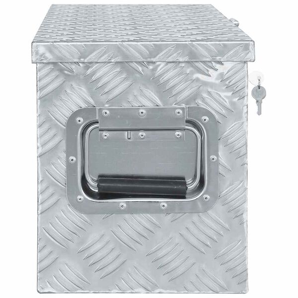 vidaXL Алуминиева кутия, 61,5x26,5x30 см, сребриста