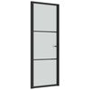vidaXL Интериорна врата, 76x201,5 см, черен мат, стъкло и алуминий