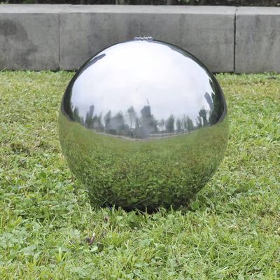 vidaXL Градинска сфера за фонтан с LED, неръждаема стомана, 20 см