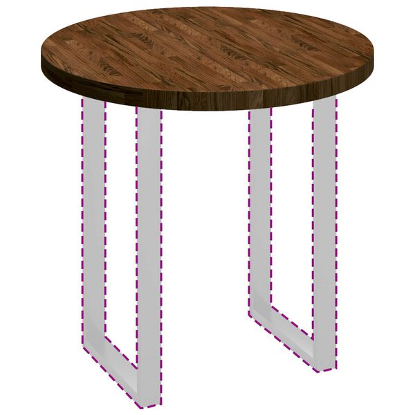 vidaXL Топ за маса Тъмен кафяв &Oslash; 80 x 4 cm Масивен дъб