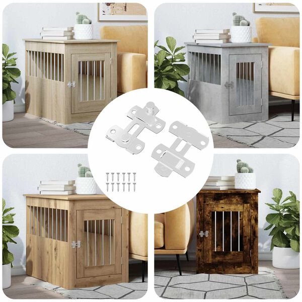 vidaXL Бравка за врата 2 pcs Сребрист 70 x 8 мм Стомана