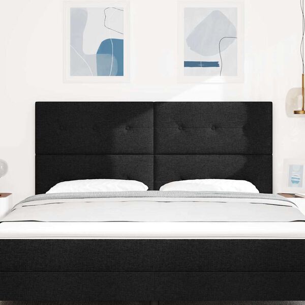 vidaXL Облегалка за глава с таблото Черно 180 cm Изкуствена