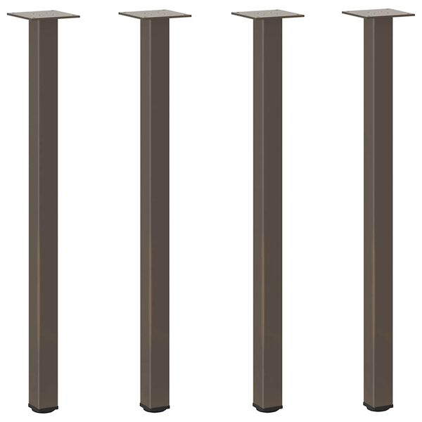 vidaXL Крака за конзолна маса, 4 бр., естествена стомана, 72-74 см, стомана
