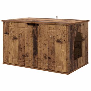 vidaXL Къща за котки Старо дърво 85 x 55 x 50,5 см Инженерна дървесина