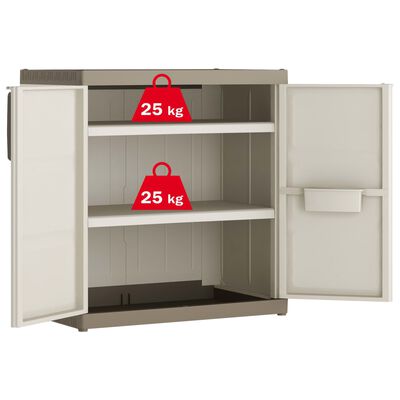 Keter Нисък шкаф за съхранение Excellence XL, бежово и таупе, 93 см