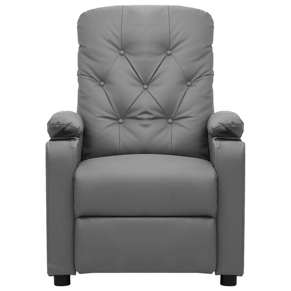 vidaXL Електрически реклайнер стол, сив, изкуствена кожа