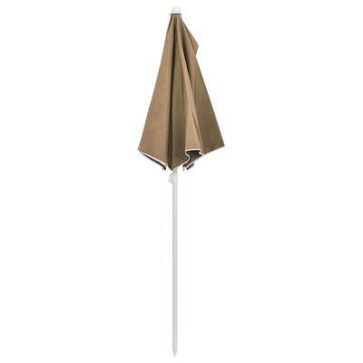 vidaXL Градински полукръгъл чадър с прът 180x90 см таупе