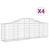 vidaXL Габионни кошници арка 4 бр 200x30x60/80 см поцинковано желязо