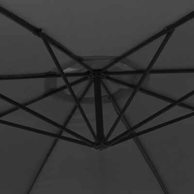 vidaXL Градински чадър, чупещо рамо и алуминиев прът, 350 см, антрацит
